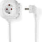 Nedis Stekkerdoos - Randaarde stekker / Type F (CEE 7/7) - 4-wegs - 1.50 m - 3680 W - 16 A - Soort aarding: Zijcontacten - 230 V AC 50/60 Hz - Hoek van stopcontact: 90 ° - H05VV-F 3G 1,5 mm² - Wit