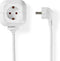 Nedis Stekkerdoos - Randaarde stekker / Type F (CEE 7/7) - 4-wegs - 1.50 m - 3680 W - 16 A - Soort aarding: Zijcontacten - 230 V AC 50/60 Hz - Hoek van stopcontact: 90 ° - H05VV-F 3G 1,5 mm² - Wit