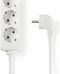 Nedis Stekkerdoos - Randaarde stekker / Type F (CEE 7/7) - 6-wegs - 3.00 m - 3680 W - 16 A - Soort aarding: Zijcontacten - 230 V AC 50/60 Hz - Hoek van stopcontact: 45 ° - H05VV-F 3G 1,5 mm² - Wit