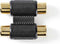 Nedis Stereo-Audioadapter - 2x RCA Female - 2x RCA Female - Verguld - Recht - ABS - Antraciet - 1 Stuks - Doos