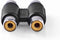 Nedis Stereo-Audioadapter - 2x RCA Female - 2x RCA Female - Vernikkeld - Recht - ABS - Zwart - 1 Stuks - Doos