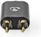 Nedis Stereo-Audioadapter - 2x RCA Male - 3,5 mm Female - Verguld - Recht - Aluminium - Gun Metal Grijs - 1 Stuks - Cover Window Box