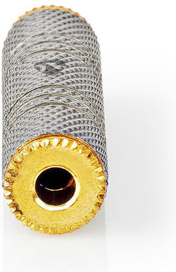 Nedis Stereo-Audioadapter - 3,5 mm Female - 3,5 mm Female - Verguld - Recht - Aluminium - Goud / Metaal - 1 Stuks - Cover Window Box