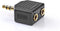 Nedis Stereo-Audioadapter - 3,5 mm Male - 2x 3,5 mm Female - Verguld - Recht - ABS - Zwart - 10 Stuks - Polybag