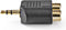 Nedis Stereo-Audioadapter - 3,5 mm Male - 2x RCA Female - Verguld - Recht - ABS - Zwart - 10 Stuks - Envelop