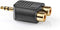 Nedis Stereo-Audioadapter - 3,5 mm Male - 2x RCA Female - Verguld - Recht - ABS - Zwart - 10 Stuks - Envelop