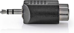 Nedis Stereo-Audioadapter - 3,5 mm Male - 2x RCA Female - Vernikkeld - Recht - ABS - Zwart - 1 Stuks - Doos