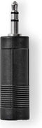Nedis Stereo-Audioadapter - 3,5 mm Male - 6,35 mm Female - Vernikkeld - Recht - ABS - Zwart - 1 Stuks - Doos