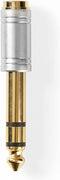 Nedis Stereo-Audioadapter - 6,35 mm Male - 3,5 mm Female - Verguld - Recht - Metaal - Zilver - 1 Stuks - Doos