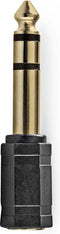 Nedis Stereo-Audioadapter - 6,35 mm Male - 3,5 mm Female - Verguld - Recht - ABS - Antraciet - 1 Stuks - Doos