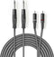 Nedis Stereo-Audiokabel - 2x 6,35 mm Male - 2x RCA Male - Vernikkeld - 1.50 m - Rond - Donkergrijs - Kartonnen Sleeve