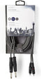 Nedis Stereo-Audiokabel - 2x 6,35 mm Male - 2x RCA Male - Vernikkeld - 5.00 m - Rond - Donkergrijs - Kartonnen Sleeve