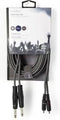 Nedis Stereo-Audiokabel - 2x 6,35 mm Male - 2x RCA Male - Vernikkeld - 5.00 m - Rond - Donkergrijs - Kartonnen Sleeve