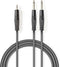 Nedis Stereo-Audiokabel - 2x 6,35 mm Male - 3,5 mm Male - Vernikkeld - 1.50 m - Rond - Donkergrijs - Kartonnen Sleeve