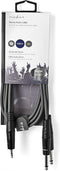 Nedis Stereo-Audiokabel - 2x 6,35 mm Male - 3,5 mm Male - Vernikkeld - 1.50 m - Rond - Donkergrijs - Kartonnen Sleeve