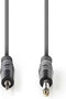 Nedis Stereo-Audiokabel - 2x 6,35 mm Male - 3,5 mm Male - Vernikkeld - 1.50 m - Rond - Donkergrijs - Kartonnen Sleeve