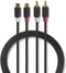 Nedis Stereo-Audiokabel - 2x RCA Male - 2x RCA Female - Verguld - 2.00 m - Rond - Antraciet - Doos