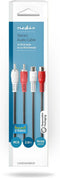 Nedis Stereo-Audiokabel - 2x RCA Male - 2x RCA Female - Vernikkeld - 2.00 m - Rond - Zwart - Doos