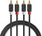 Nedis Stereo-Audiokabel - 2x RCA Male - 2x RCA Male - Verguld - 1.00 m - Rond - Antraciet - Doos
