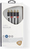 Nedis Stereo-Audiokabel - 2x RCA Male - 2x RCA Male - Verguld - 10.0 m - Rond - Antraciet - Doos