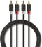 Nedis Stereo-Audiokabel - 2x RCA Male - 2x RCA Male - Verguld - 10.0 m - Rond - Antraciet - Doos