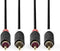Nedis Stereo-Audiokabel - 2x RCA Male - 2x RCA Male - Verguld - 2.00 m - Rond - Antraciet - Doos