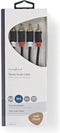 Nedis Stereo-Audiokabel - 2x RCA Male - 2x RCA Male - Verguld - 2.00 m - Rond - Antraciet - Doos