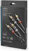 Nedis Stereo-Audiokabel - 2x RCA Male - 2x RCA Male - Verguld - 2.00 m - Rond - Grijs / Gun Metal Grijs - Cover Window Box