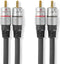 Nedis Stereo-Audiokabel - 2x RCA Male - 2x RCA Male - Verguld - 2.50 m - Rond - Antraciet - Doos
