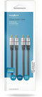 Nedis Stereo-Audiokabel - 2x RCA Male - 2x RCA Male - Verguld - 2.50 m - Rond - Antraciet - Doos