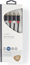 Nedis Stereo-Audiokabel - 2x RCA Male - 2x RCA Male - Verguld - 3.00 m - Rond - Antraciet - Doos
