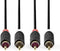 Nedis Stereo-Audiokabel - 2x RCA Male - 2x RCA Male - Verguld - 5.00 m - Rond - Antraciet - Doos