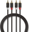 Nedis Stereo-Audiokabel - 2x RCA Male - 2x RCA Male - Verguld - 5.00 m - Rond - Antraciet - Doos