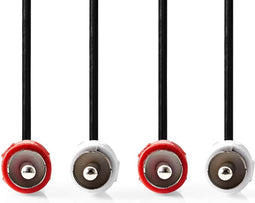Nedis Stereo-Audiokabel - 2x RCA Male - 2x RCA Male - Vernikkeld - 1.50 m - Rond - Zwart - Doos