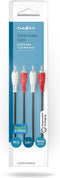 Nedis Stereo-Audiokabel - 2x RCA Male - 2x RCA Male - Vernikkeld - 2.00 m - Rond - Zwart - Doos