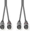 Nedis Stereo-Audiokabel - 2x RCA Male - 2x RCA Male - Vernikkeld - 5.00 m - Rond - Donkergrijs - Kartonnen Sleeve