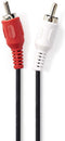 Nedis Stereo-Audiokabel - 2x RCA Male - 2x RCA Male - Vernikkeld - 3.00 m - Rond - Zwart - Polybag