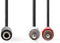 Nedis Stereo-Audiokabel - 2x RCA Male - 3,5 mm Female - Vernikkeld - 0.20 m - Rond - Doos