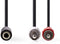 Nedis Stereo-Audiokabel - 2x RCA Male - 3,5 mm Female - Vernikkeld - 0.20 m - Rond - Doos