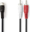 Nedis Stereo-Audiokabel - 2x RCA Male - RCA Female - Vernikkeld - 0.20 m - Rond - Blister