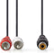 Nedis Stereo-Audiokabel - 2x RCA Male - RCA Female - Vernikkeld - 0.20 m - Rond - Blister