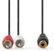 Nedis Stereo-Audiokabel - 2x RCA Male - RCA Female - Vernikkeld - 0.20 m - Rond - Blister