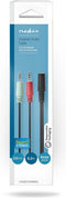 Nedis Stereo-Audiokabel - 3,5 mm Female - 2x 3,5 mm Male - Vernikkeld - 0.20 m - Rond - Zwart - Doos