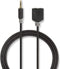 Nedis Stereo-Audiokabel - 3,5 mm Male - 2x 3,5 mm Female - Verguld - 0.20 m - Rond - Antraciet - Doos