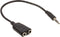 Nedis Stereo-Audiokabel - 3,5 mm Male - 2x 3,5 mm Female - Vernikkeld - 0.20 m - Rond - Doos