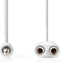 Nedis Stereo-Audiokabel - 3,5 mm Male - 2x 3,5 mm Female - Vernikkeld - 0.20 m - Rond - Wit - Envelop