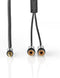 Nedis Stereo-Audiokabel - 3,5 mm Male - 2x RCA Female - Verguld - 0.20 m - Rond - Grijs / Gun Metal Grijs - Cover Window Box