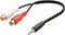 Nedis Stereo-Audiokabel - 3,5 mm Male - 2x RCA Female - Vernikkeld - 0.20 m - Rond - Doos