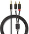 Nedis Stereo-Audiokabel - 3,5 mm Male - 2x RCA Male - Verguld - 2.00 m - Rond - Antraciet - Doos
