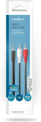Nedis Stereo-Audiokabel - 3,5 mm Male - 2x RCA Male - Vernikkeld - 1.50 m - Rond - Zwart - Doos